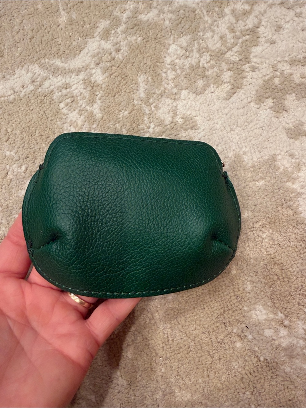 Portland Leather Forest Green Pebbled Leather Coin Case - Picture 6 of 7